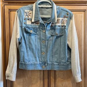 City Girl Petite Jean Jacket with embellishments